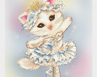 Ballerina Kitty Mitzi Sato-Wiuff - Cross stitch Chart Pattern