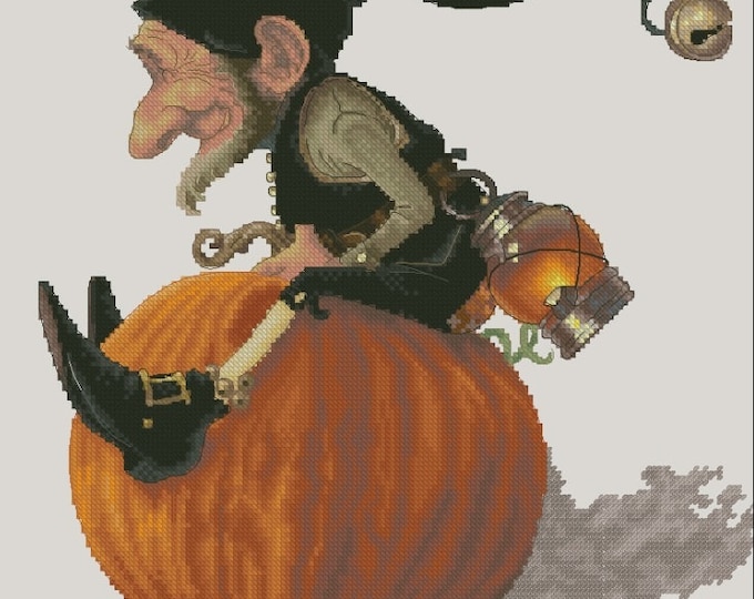 Cross Stitch Chart Pumpkin Flight by Lena Lawson Needlearts Jean-Baptiste Monge