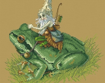 Cross Stitch Chart Hunter on Frog  by Jean-Baptiste Monge