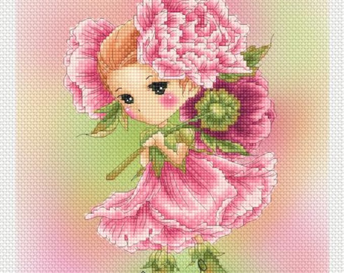 Peony Sprite Mitzi Sato-Wiuff - Cross stitch Chart Pattern