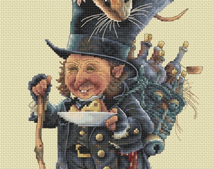 Cross Stitch Chart Gnome and Mouse - Art of Jean-Baptiste Monge