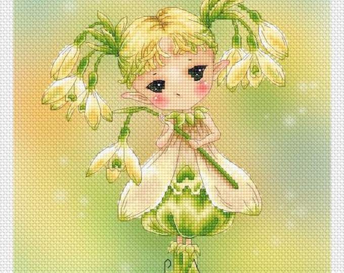 Snowdrops Sprite Mitzi Sato-Wiuff - Cross stitch Chart Pattern