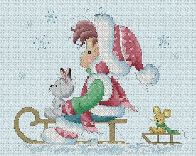 DISCONTINUED Let it snow by Sylvia Zet  - Cross Stitch Needlepoint Chart Pattern