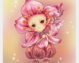 Cherry Blossom Sprite Mitzi Sato-Wiuff - Cross stitch Chart Pattern