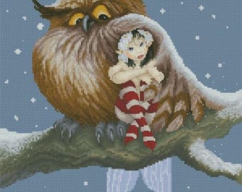 Cross Stitch Chart  Fairy and Owl by Pascal Moguerou