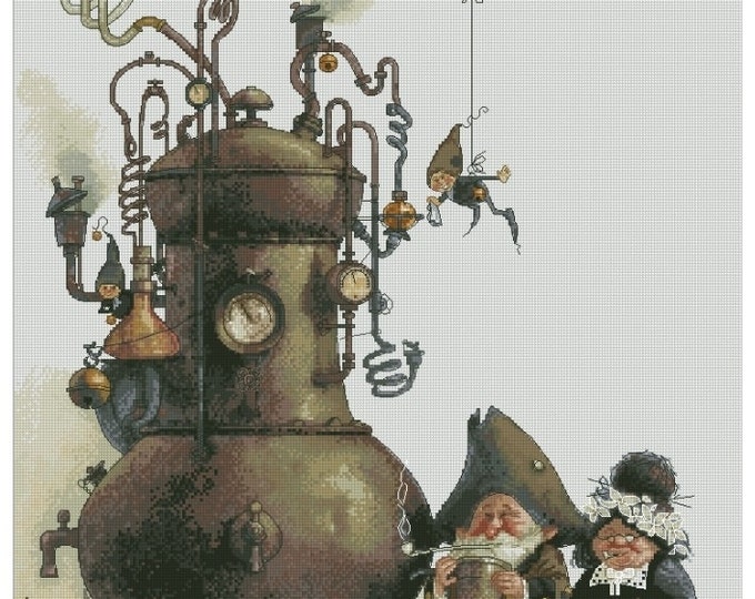 Cross Stitch Chart Goblins Pair Alembic Fantasy Series by Lena Lawson Needlearts - Art of Jean-Baptiste Monge