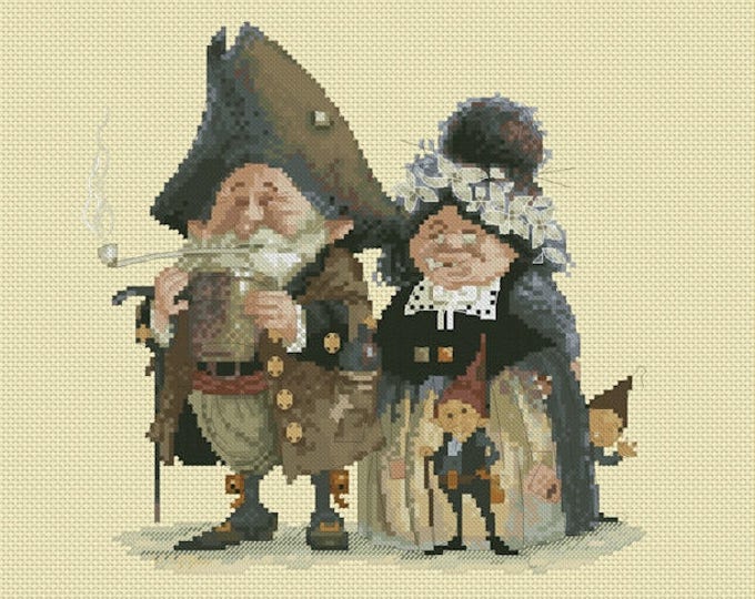 Cross Stitch Chart Goblins Couple - Art of Jean-Baptiste Monge