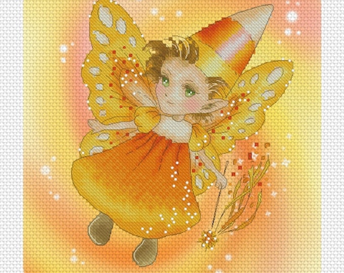 Candycorn Sprite Mitzi Sato-Wiuff - Cross stitch Chart Pattern