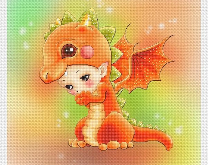Dragon Baby Mitzi Sato-Wiuff - Cross stitch Chart Pattern