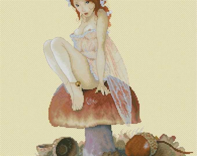 Cross Stitch Chart Mushroom Fairy Jean-Baptiste Monge