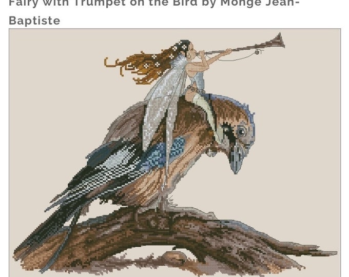 Cross Stitch Chart Spring Fairy Bird Fantasy Series by Lena Lawson Needlearts - Art of Jean-Baptiste Monge