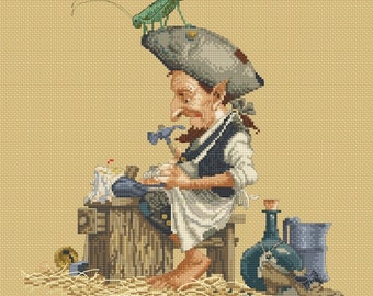 Cross Stitch Chart Cobbler Shoemaker  by Jean-Baptiste Monge