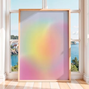 Pink Aura Gradient Print, Modern Abstract, Digital Download