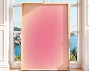 Peach Pink Gradient Art Print, Aura Wall Art, Positive energy Art Print, Digital Download