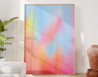 Gradient Abstract Art Print, Trendy Wall Art, Positive Art Print, Digital Download