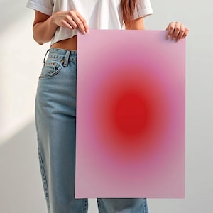 Red Aura Gradient Print: Minimalist Energy Artwork (Digital Download