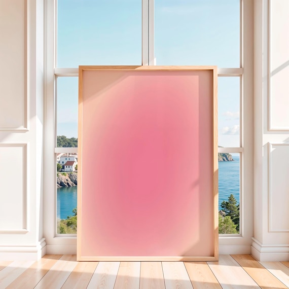 Peach Pink Gradient Art Print, Aura Wall Art, Positive energy Art Print, Digital Download