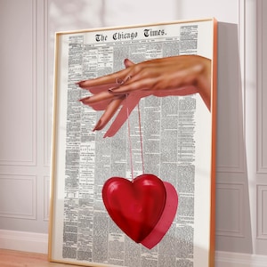 Trendy Newspaper Print Girly Wall Art Vintage Wall Art Trendy Wall Prints Dorm Room Decor