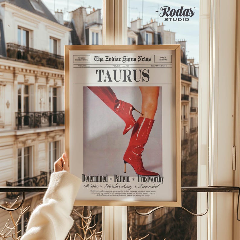 Taurus Wall Art, Taurus Zodiac Print, Taurus Printable, Taurus Star Sign Poster, Digital Download image 4