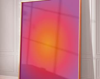 Aura Art Decor, Abstract Art Print, Colorful Gradient, Positive Energy Poster, Digital Download