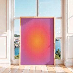 Aura Art Decor, abstrakcyjny wydruk artystyczny, kolorowy gradient, plakat z pozytywną energią, pobieranie cyfrowe zdjęcie 6