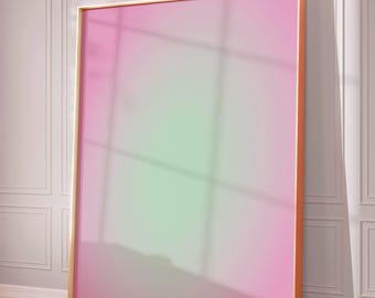 Light Green Pink Gradient Print: Blurry Abstract Art (Digital Download)