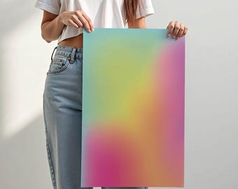 Rosa Farbverlauf Kunst Print, Aura positive Wand-Dekor, digitaler Download