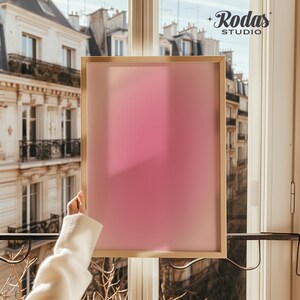 Peach Pink Gradient Art Print, Aura Wall Art, Positive energy Art Print, Digital Download image 6