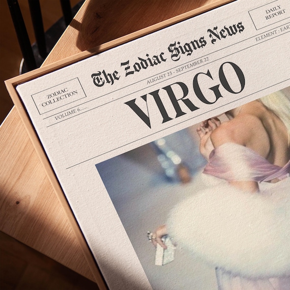 Virgo Zodiac Wall Art Print, Star Sign Poster, Astrology Print, Digital Download