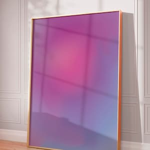 Purple Blue Gradient Wall Art: Abstract Minimalist Decor (Digital Download)