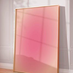 Peach Pink Gradient Art Print, Aura Wall Art, Positive energy Art Print, Digital Download image 2