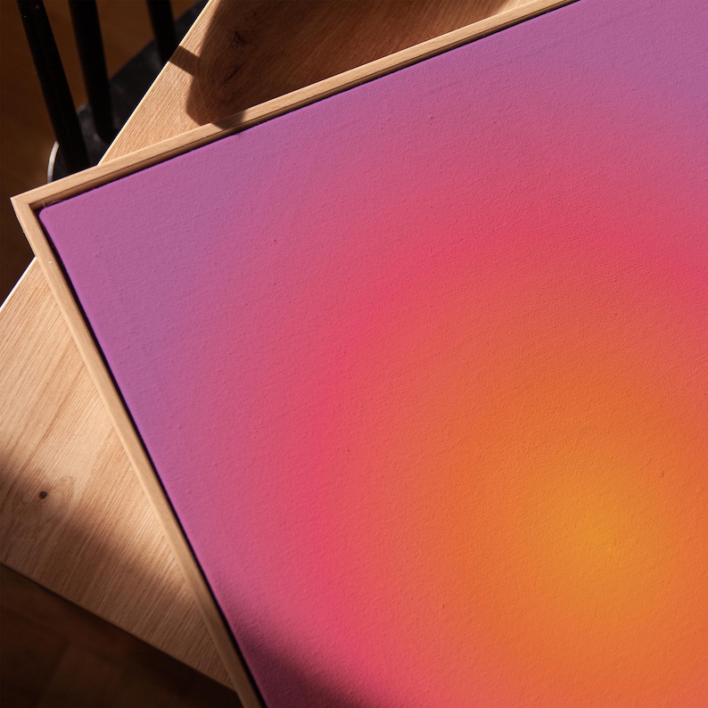 Aura Art Decor, abstrakcyjny wydruk artystyczny, kolorowy gradient, plakat z pozytywną energią, pobieranie cyfrowe zdjęcie 2