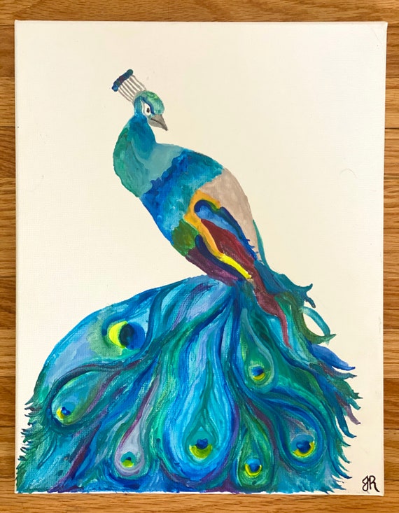 Arte de crayón derretido de pavo real con crayones derretidos Arte de crayón derretido de pavo real