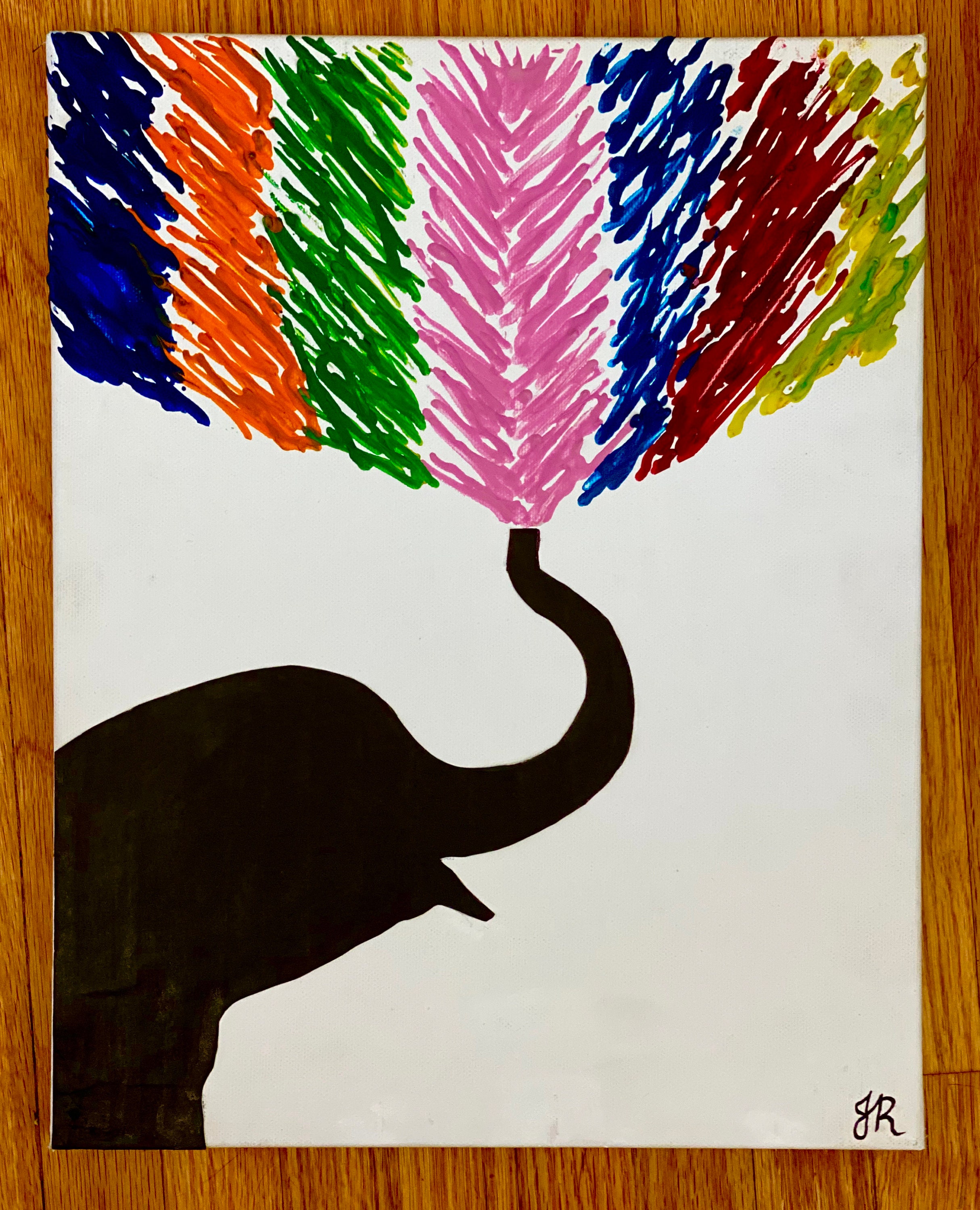 Elefante derretido Crayon Art-11X14 pulgadas de lona soporte - Etsy España