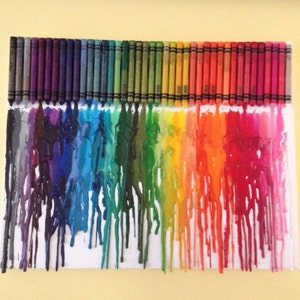 Rainbow Melted Crayon Art •Encaustic painting- Customizable• 11X14 inch canvas- unique handmade artwork