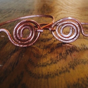Spiral copper bracelet. Handcrafted, up cycled hook bracelet. image 2