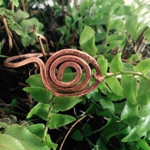 Pulsera de cobre en espiral. Pulsera de gancho hecha a mano, hasta ciclada. imagen 4