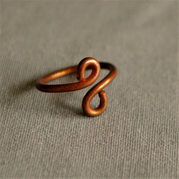 or knuckle rings Copper toe ring copper Tendril ring small ring toe ring