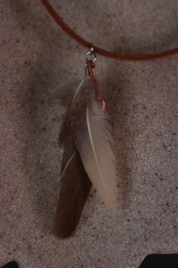 Items similar to Boho JewelryFeather NecklaceNatural feather necklace