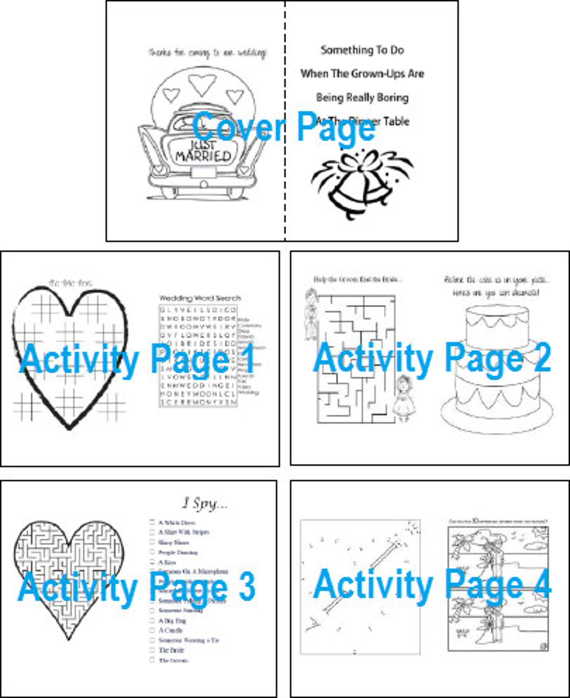 Kids Wedding Activity Book Downloadable Template DIY and | Etsy