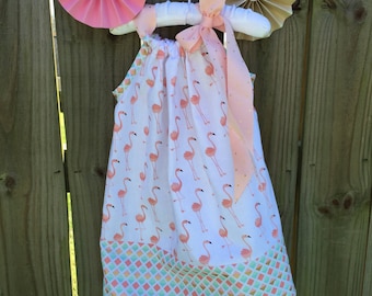 Coral Flamingo Pillowcase Dress