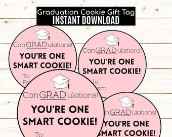 Graduation Crumbl gift tag, ConGRADulations, smart cookie grad gift, college High school preschool Kindergarten, instant download,