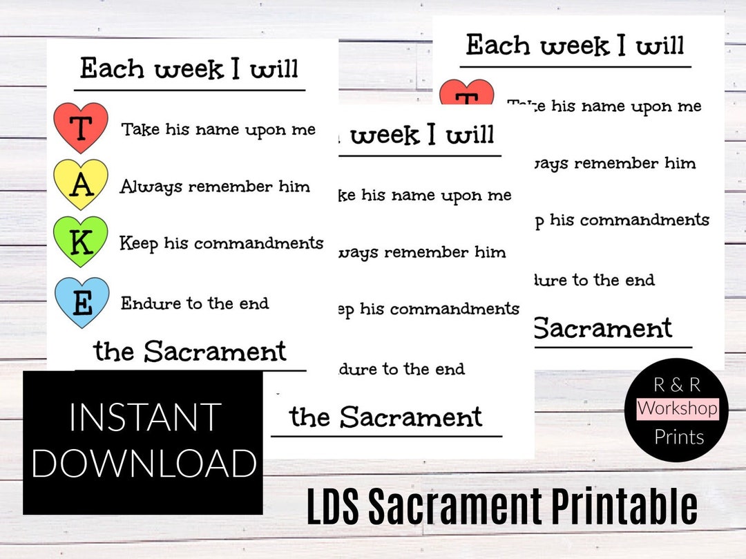 INSTANT DOWNLOAD Sacrament Teaching Printable Primary Young Womens ...