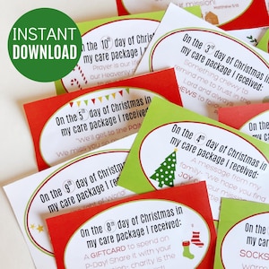 Missionar 12 Tage Weihnachtsfest| Druckbare Geschenkanhänger | Weihnachtsgeschenkidee| Weihnachts-Care-Paket| LDS| Schwester| Holunder| Dienst-Missionar |