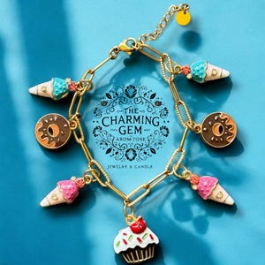 Sweet Treats Enamel Charm Bracelet – Dessert