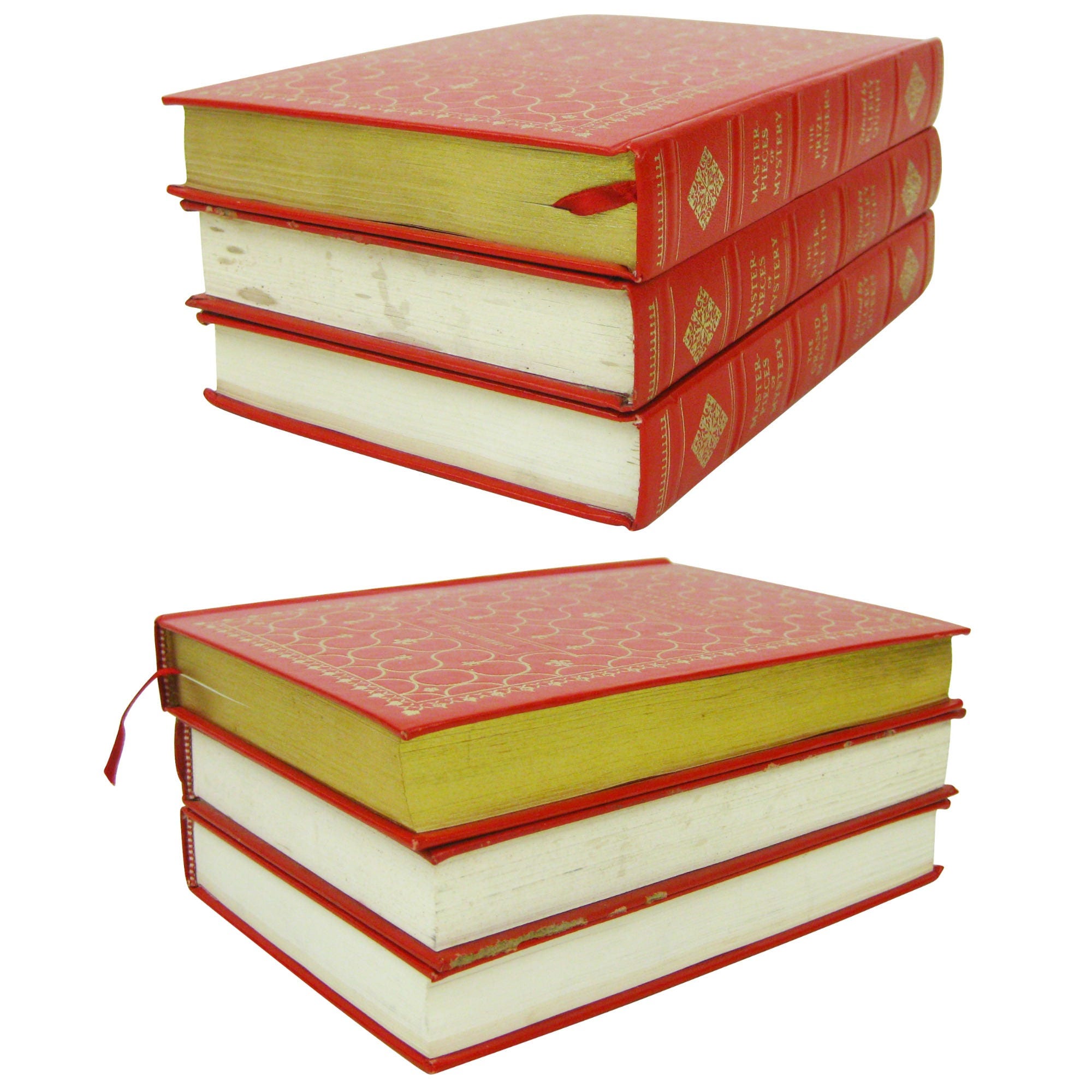 Vintage 1976 Red & Gold Book Set of 3 Masterpieces of Mystery Etsy