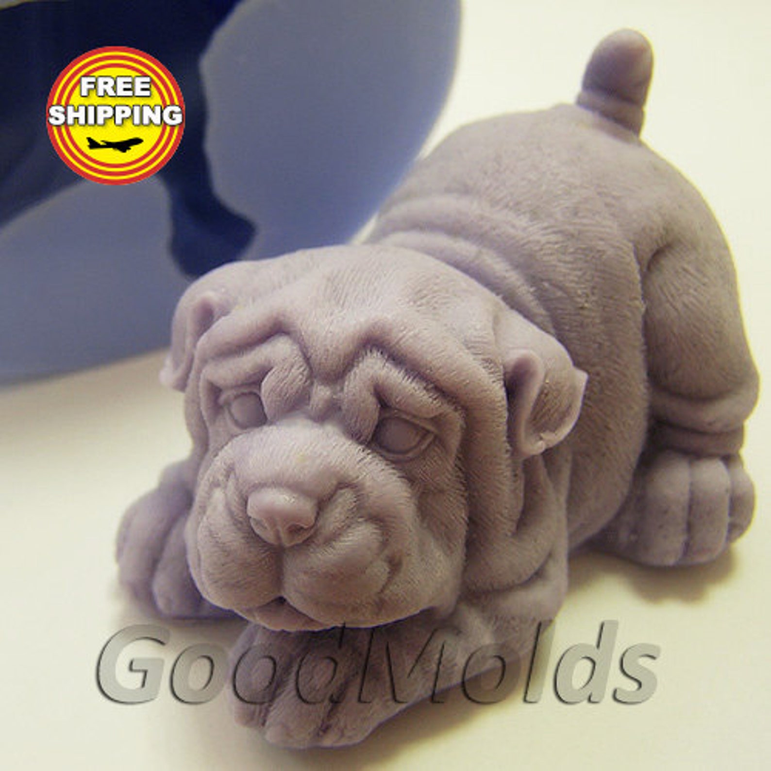 Shar pei 3D soap mold silicone molds mold for soap mold of a Etsy