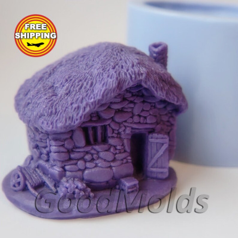 Small house 3D soap mold silicone molds mold for soap mold Etsy