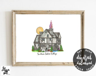 Witches Cottage Halloween Illustration (Digital Download)