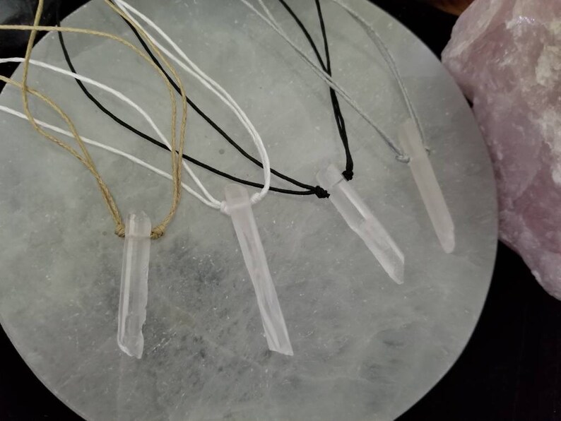 Adjustable Stone Necklace Handmade Gift Adjustable Quartz Choker Womens Jewelry Adjustable Cord Choker Necklace Quartz Point Choker